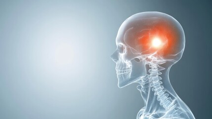 Detailed skeletal anatomy, a comprehensive view of head, neck and bone structure for educational medical reference