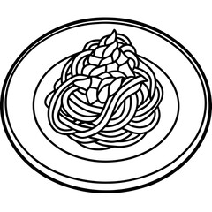 Minimalist Spaghetti Plate Line Art Design