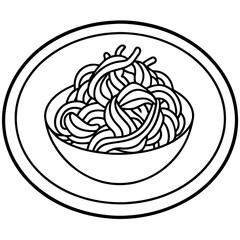 Minimalist Spaghetti Plate Line Art Design