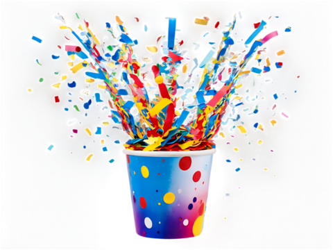  bursts from a colorful cup, celebrating festive occasions with a splash of joy and excitement. Perfect for party themes.