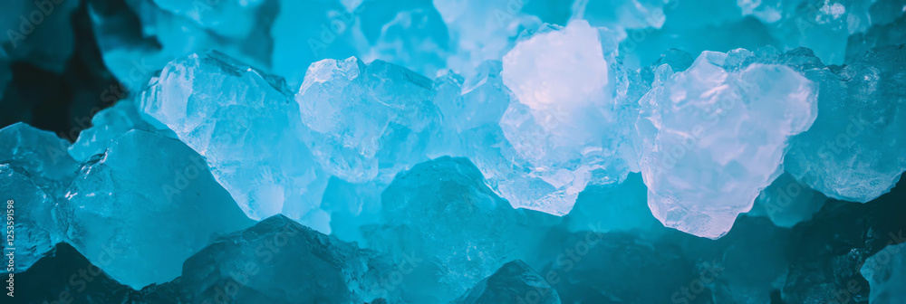 Poster surreal ice caves with glowing crystals and echoing sounds create an enchanting atmosphere