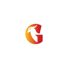 G phoenix logo. vector illustration of the letter G and phoenix head for icon, symbol or logo
