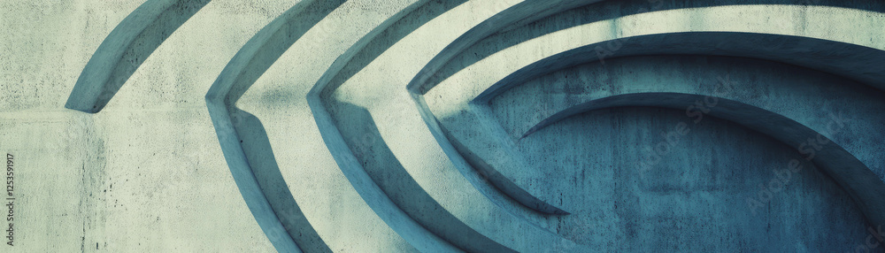 Poster Unique swirled concrete patterns create a striking decorative effect for banners
