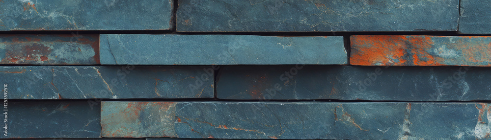 Poster Brick wall texture displaying varied brick patterns and visible mortar in a bright setting