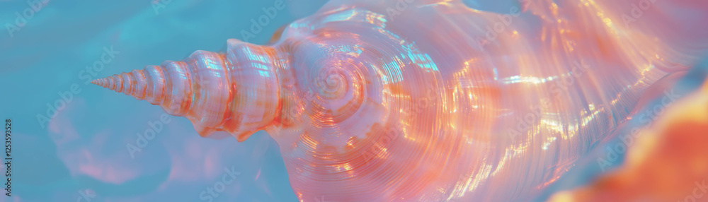 Poster spiraling seashell texture on bright background creates a harmonious visual experience