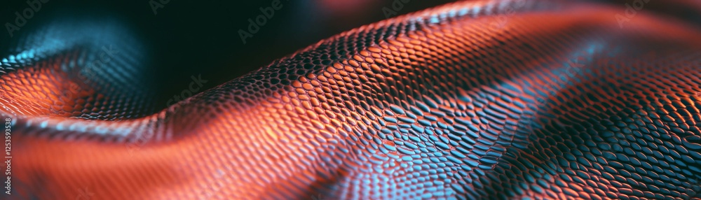 Poster Intricate patterns of snake skin texture under bright light for vibrant display