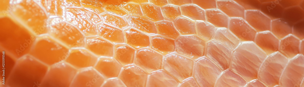 Poster Intricate patterns of snake skin texture with smooth surface on bright background