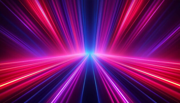abstract background bright neon rays and glowing lines red violet purple blue creative wallpaper - Powered by Adobe