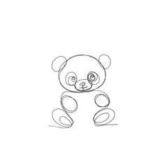 continuous line drawing funny bear dolls