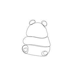continuous line drawing funny bear dolls