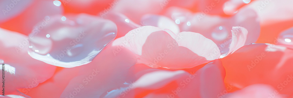 Poster Overlapping sakura petals creating depth on a vivid pink background