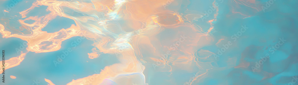 Poster bright reflection of venetian plaster with a high gloss finish in vibrant light