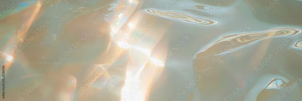 Poster venetian plaster with high gloss finish reflecting light in a bright background