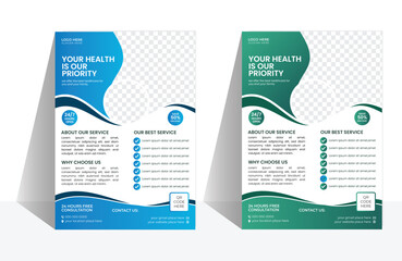 Modern and Creative healthcare and medical flyer template design
