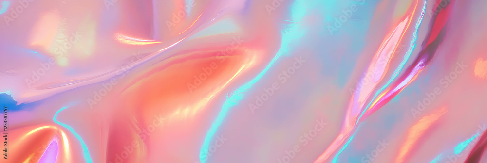 Poster Pearlescent Venetian plaster creates a dreamy atmosphere with soft light in the background