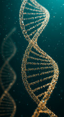 DNA Double Helix: Genetic Code Sparkle | Science, Biology, Medicine Art