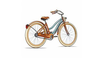 Fototapeta premium Vintage Bicycle Illustration, Digital Art, Concept Of Eco-Friendly Transport And Urban Mobility, Ideal For Travel And Lifestyle Businesses, Promotes Sustainable Living And Green Energy