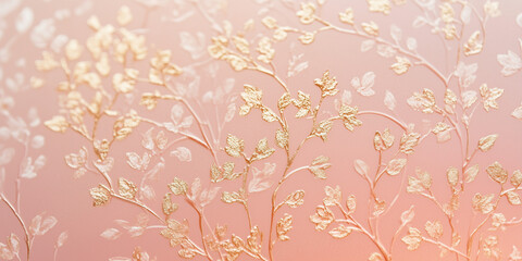 Elegant golden floral pattern on a soft pastel background