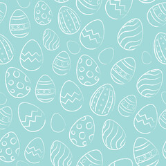 Seamless pattern with Easter eggs. Hand drawn illustration.