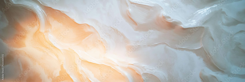 Poster venetian plaster with subtle pattern and light effects on a bright background