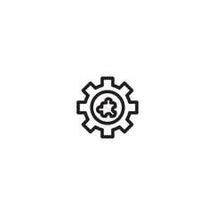 A gear icon contains a cloud symbol in its center. Represents cloud settings, configuration options for cloud services, or technical management of cloud data.