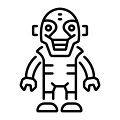 Alien character icon in linear style 