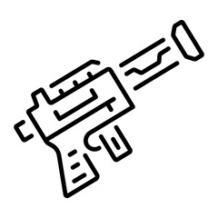 A line style icon of game weapon 