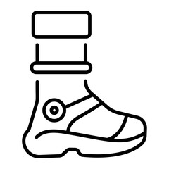 Long boot icon in linear style 
