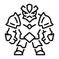 A line style icon of gaming action figure 