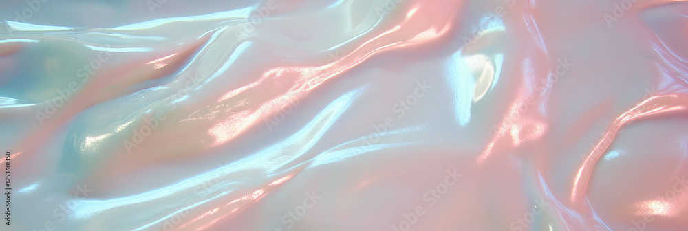 Poster venetian plaster with high gloss finish illuminated by soft light and vibrant backdrop