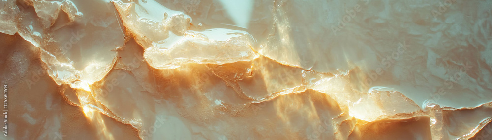Poster Venetian plaster with high gloss finish and soft lighting enhancing texture in a bright setting
