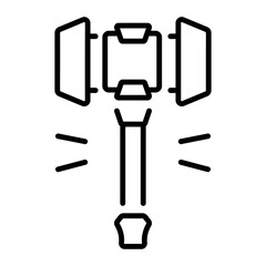 A lien style icon of game hammer 