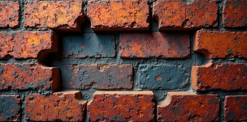 Wall with puzzle pieces inserted into the gaps between bricks, gap, insert