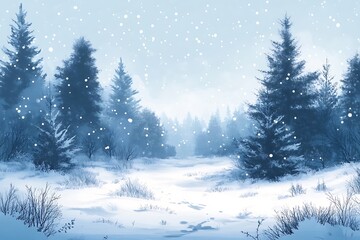 Fototapeta premium Peaceful Winter Woodland Snowfall
