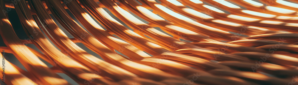 Poster intricate wicker weaving showcases textured strands and lovely light play against a bright backdrop