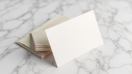 Textured Card Mockup Set, Marble background with card set no blur textures like canvas cotton and recycled paper soft light photorealistic.