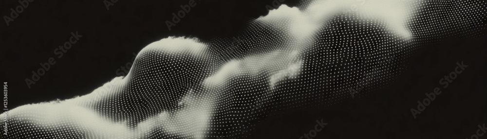 Aufkleber close-up view of textured cloud formation enhancing the sky with halftone dots