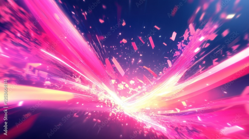Wall mural luminescent flow: futuristic abstract background of dynamic energy light lines in vibrant motion
