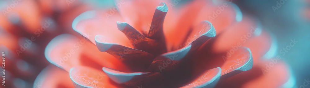 Aufkleber Close-up view of a textured pine cone displaying open scales and halftone effect