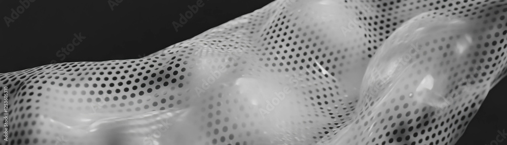 Poster Close-up of bubble wrap with halftone texture showcasing tactile details and patterns