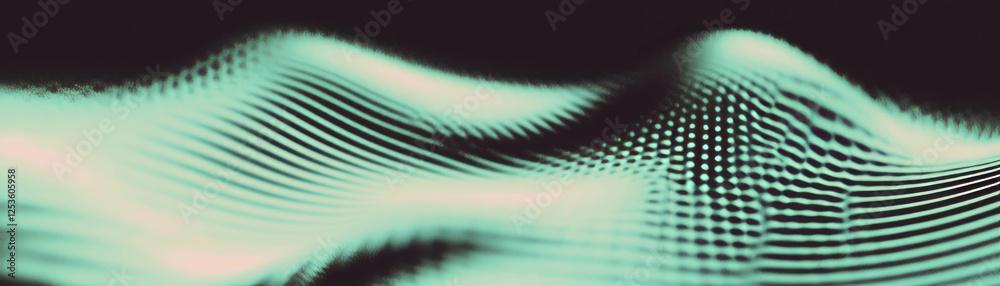 Poster Close-up view of dynamic water ripples with halftone texture creating visual intrigue