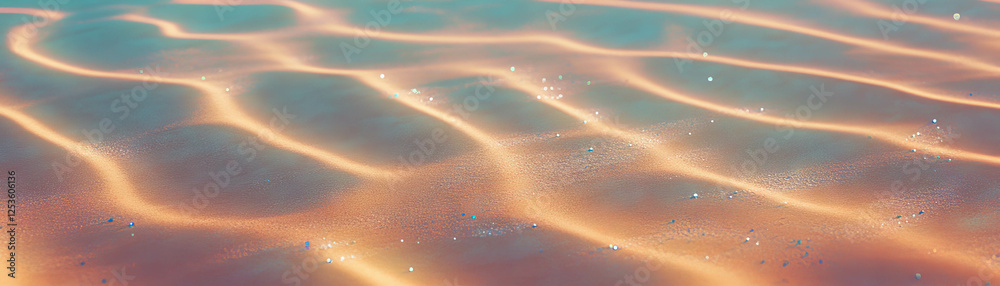 Aufkleber close-up view of textured sand with ripples and halftone effects from above during the day