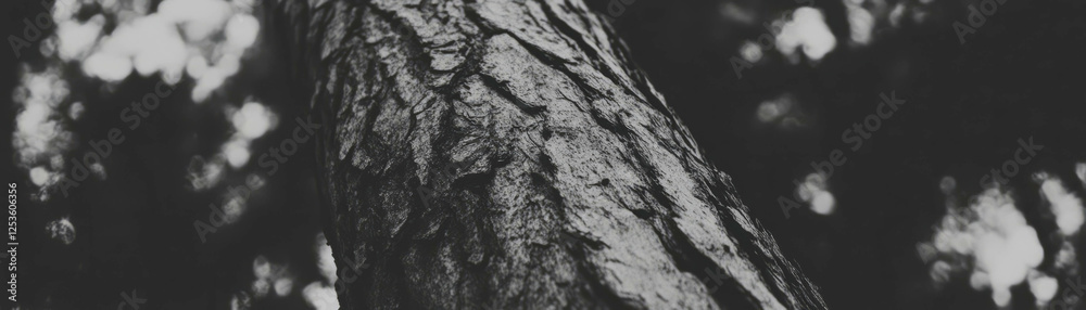 Poster Close-up view of detailed tree bark showcasing unique halftone texture patterns
