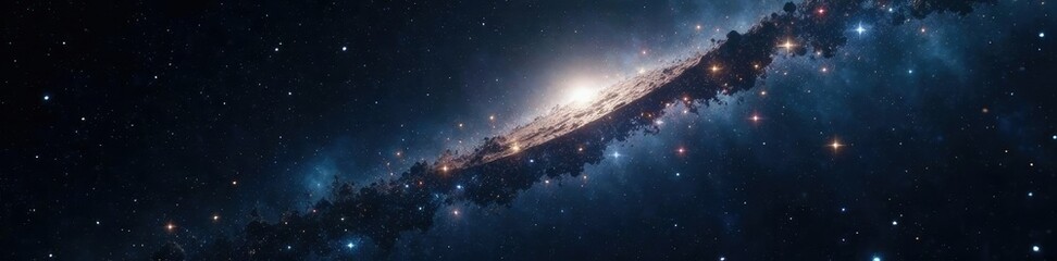 Obraz premium Dark space with twinkling silver stars and flecks of grey matter, stars, grey, black