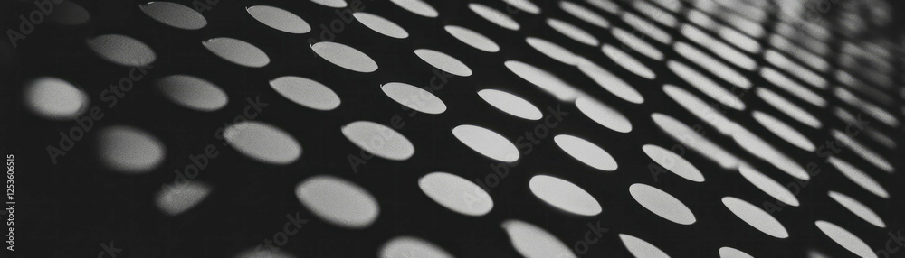 Poster Close-up view of woven metal mesh displaying intricate halftone patterns and textures