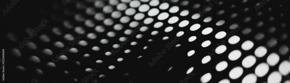 Poster Close-up view of woven metal mesh showcasing intricate halftone patterns