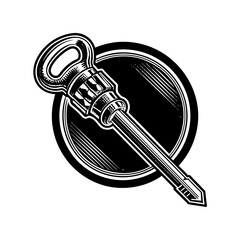 Vector illustration of a single detailed screwdriver icon on a white background
