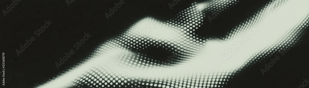 Poster Fragmented diamond texture with halftone pattern on a grunge background