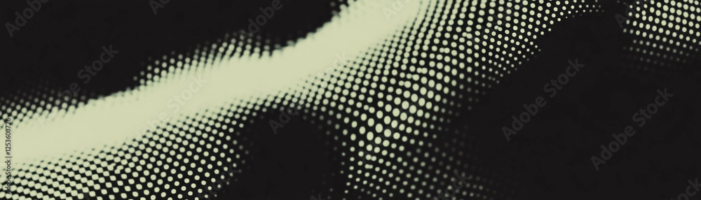 Poster Fragmented square with halftone texture creates a unique visual depth and interest
