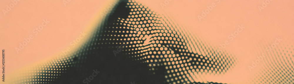 Aufkleber fragmented triangle with halftone texture against a grunge background